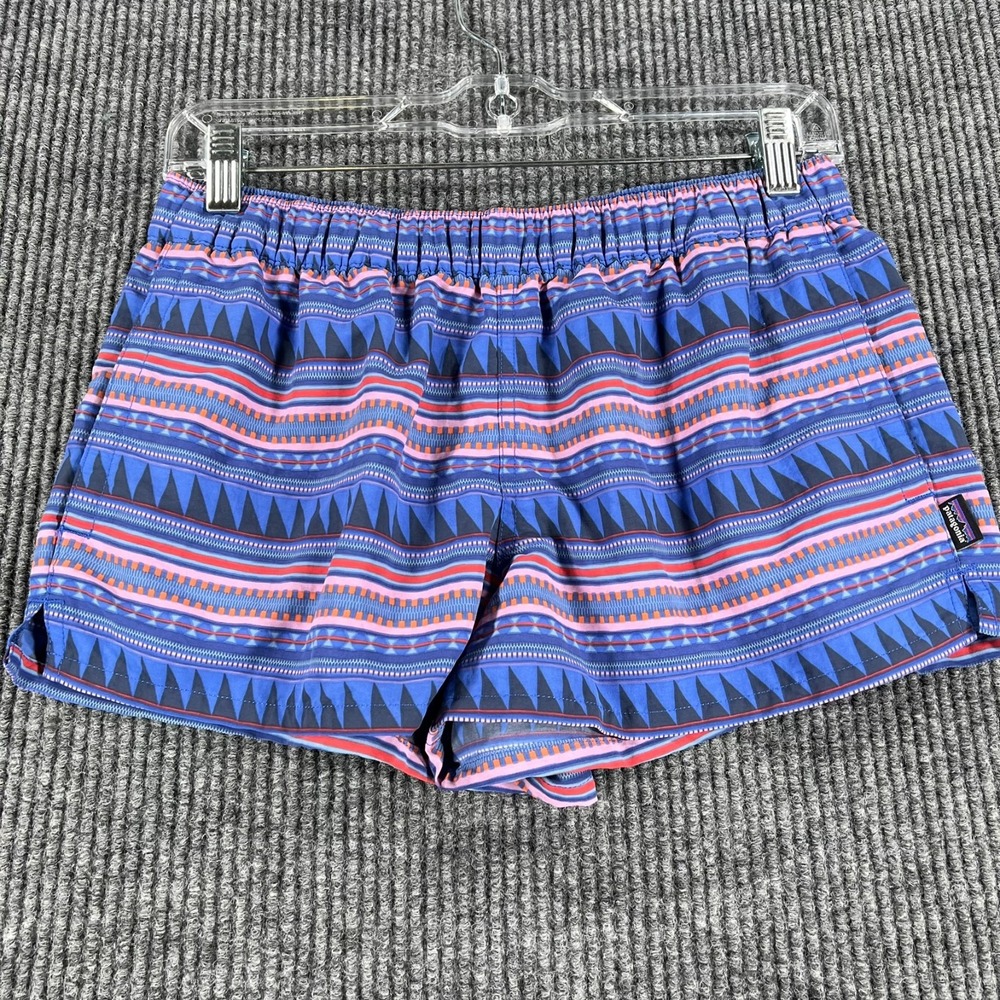 Patagonia Barely Baggie Shorts Womens Size Small Purple Striped Casual Active